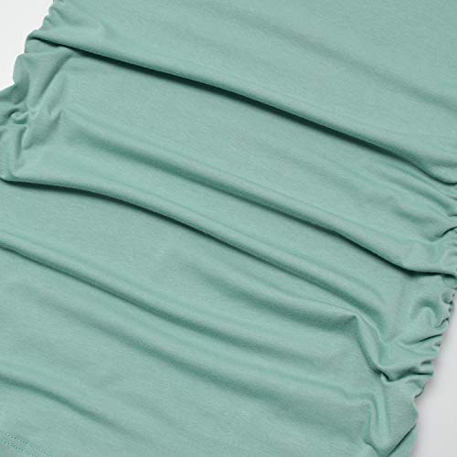 GINKANA Maternity Tank Tops Sleeveless Ruched Basic Tops Maternity Shirt Vest Mama Clothes - color: Sage, size: Medium