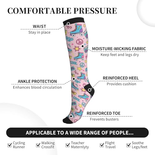 Compression Sock Graduated Knee High Sock for Women Men - color: 25