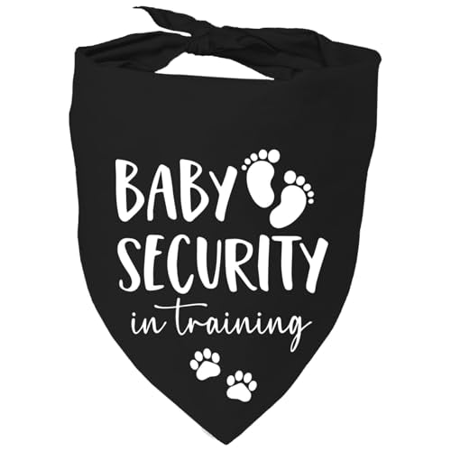 Baby Security Dog Bandana - Pregnancy Reveal Accessory for Dogs (Black) - color: Baby Security Black
