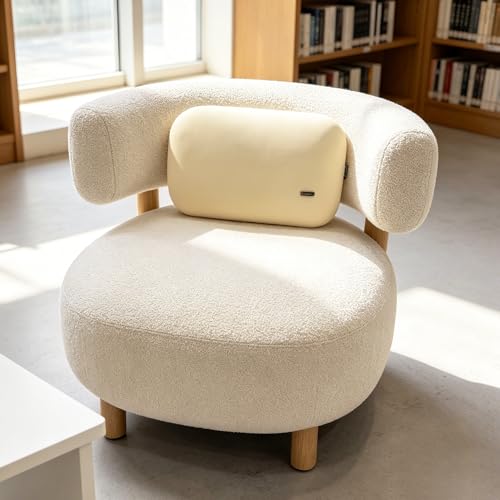 Car Seat Lumbar Support Pillow Cooling for Summer Soft Lower Back Cushion - color: Cream