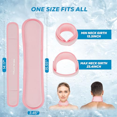 Neck Ice Pack Wrap, Reusable Cold/Hot Gel for Neck Pain, Pink - color: Pink