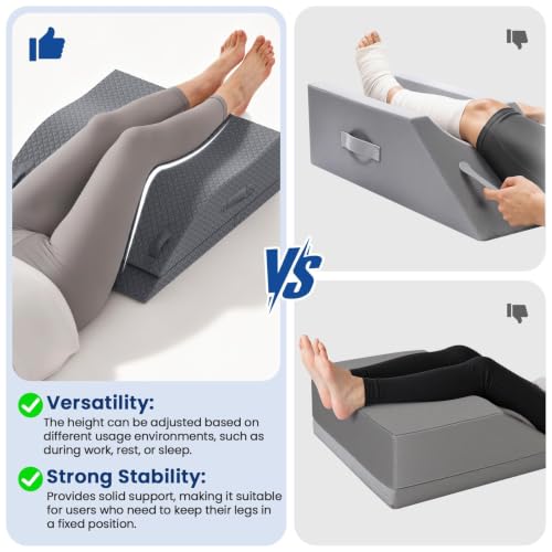 Elevation Pillows for Leg After Surgery, Adjustable Wedge Pillow, Grey - color: Grey