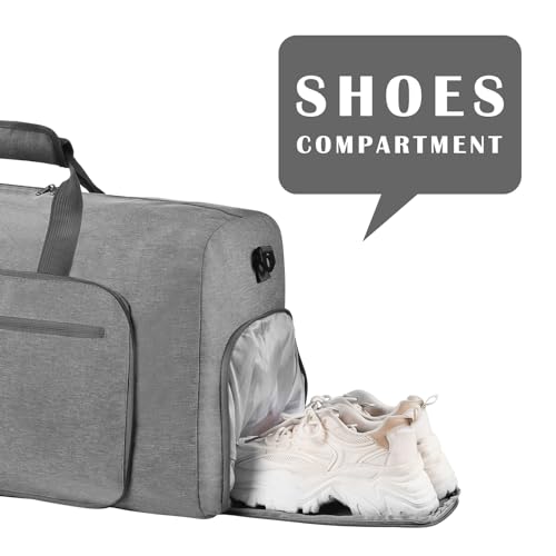 Felipe Varela Foldable Duffle Bag for Travel Weekend Overnight Gym Camping - color: C Gray, size: 115L