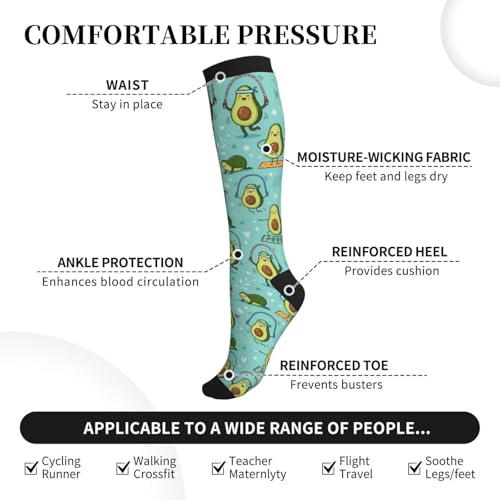 Compression Sock Graduated Knee High Sock for Women Men - color: 22
