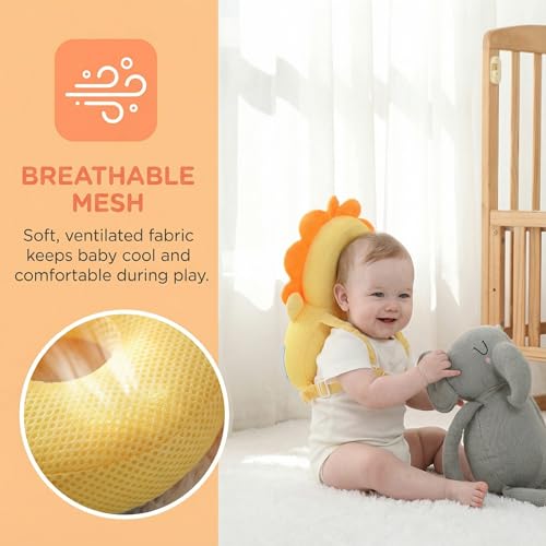 Baby Head Protector Backpack - Soft & Lightweight Fall Cushion Backpack for Toddlers Walking and Crawling - color: Lion