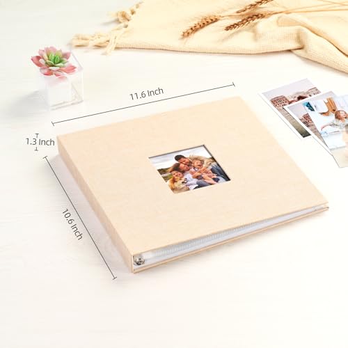Mublalbum 10x10 Inch 3 Ring DIY Scrapbook Photo Album 40 Pages, Beige - color: Beige, size: 10x10 Inch 40 Pages