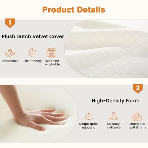 Vekkia 31” Extra-Long Wedge Pillow for Sleeping & Resting, Back Support - size: 31"×24"×7.5"-Extra-Long