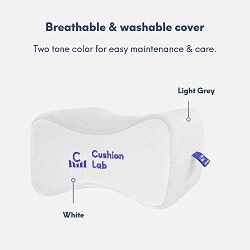 Cushion Lab Extra Dense Orthopedic Knee Pillow for Back Pain Relief, Leg Pain, Hip, Pregnancy, Sciatica & Joint Pain - Memory Foam Wedge Pillow Contour - size: Medium