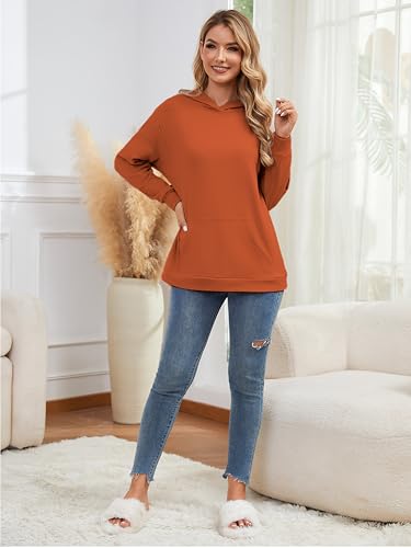 Ecavus Womens Nursing Sweatshirts for Breastfeeding Hidden Zipper Hoodie - color: Bronze, size: Small