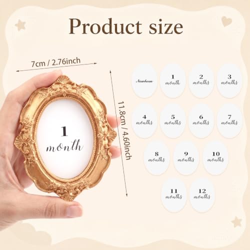 Novabright Baby Monthly Milestone Photo Frame Set, Ornate Oval - style: Ornate Oval