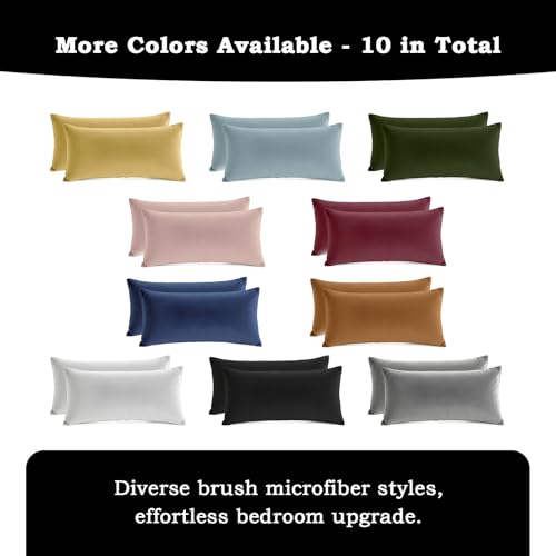 Set of 2 Brushed Microfiber Pillowcases 20x36 inch Pink - color: Pink, size: King