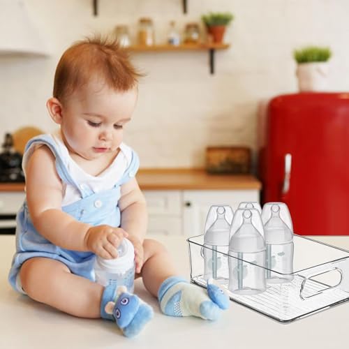 Baby Bottle Organizer, Plastic Storage Center for Baby Bottles