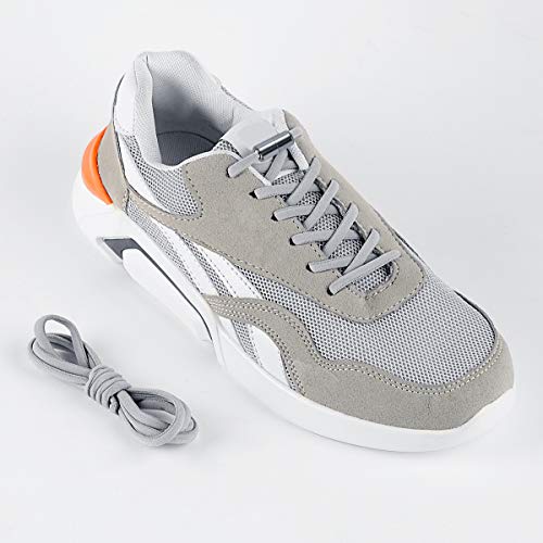 anan520 Elastic No Tie Shoe Laces For Adults,Kids,Elderly,System With Elastic Shoe Laces(2 Pairs) - color: Black-gray