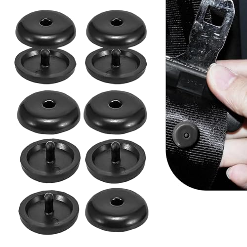 10 Sets Seat Belt Button Stop, Snap-On Seat Belt Clips, Universal Fit Plastic Seatbelt Stopper Kit, From Sliding Down, Car Accessories (Black)