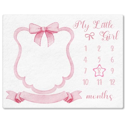 Mindsoft Baby Monthly Milestone Blanket Pink Bow Monthly Milestone Blanket - color: Pink, size: Bow