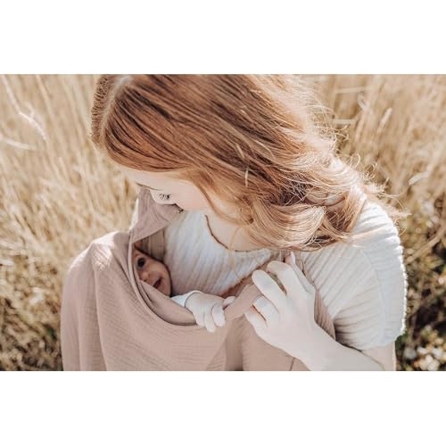 Konssy Muslin Nursing Cover Up for Breastfeeding with Rigid Hoop - color: Taupe