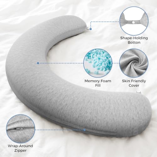 SweetSlubr Body Pillow, Memory Foam Pregnancy Pillow Leg Pillow 47.2x9.8in - size: 47.2’’ x 9.8’’