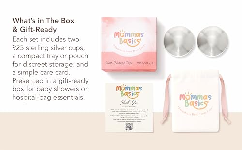 925 Sterling Silver Nursing Cups for Breastfeeding Moms | Gentle Protection Between Feeds | Reusable Silver Nipple Cups for Sore & Sensitive Nipples - size: Extra Large