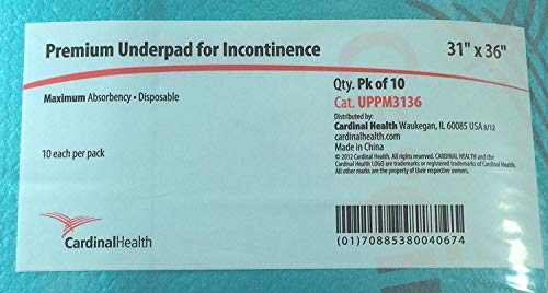 Cardinal Health Protective Underpad Premium Absorbency Extra-Large (31" X 36"), Case of 40 - size: 31" x 36"