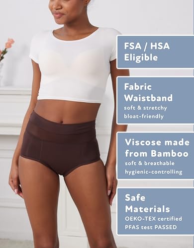 Goat Union Overnight Period Underwear for Women Heavy Flow, Leakproof Menstrual Panties Full Coverage - color: Chocolate, size: X-Small