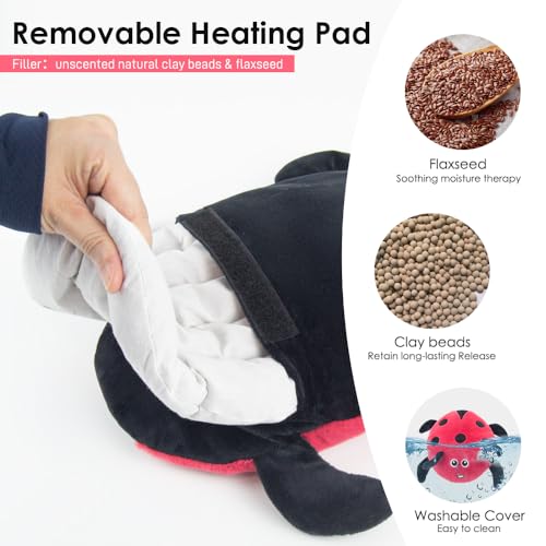 Microwavable Heat Pad for Neck and Shoulders, Warm Compress Wrap, Red - color: Heat Pad09 -Red