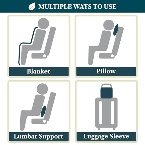 PAVILIA Travel Blanket Pillow, Soft Ribbed Fleece Airplane Blanket, Gray - color: Grey
