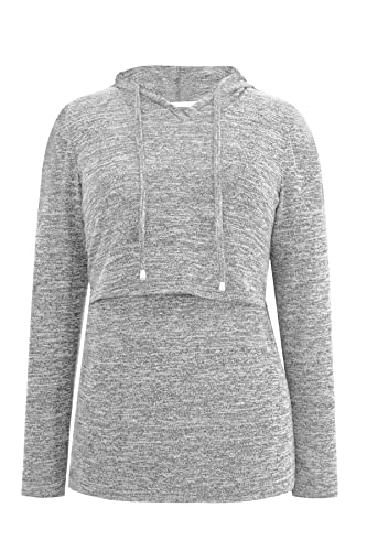 Smallshow Women's Nursing Tops Long Sleeve Breastfeeding Hoodie - color: Light Grey, size: Medium