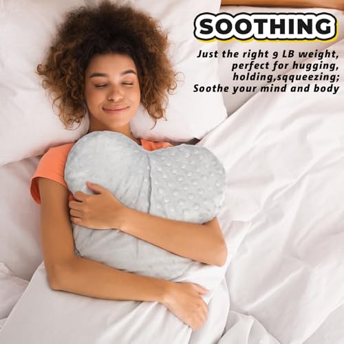Briwooody Weighted Pillow Glass Bead Calming Body Pillows, White - color: White