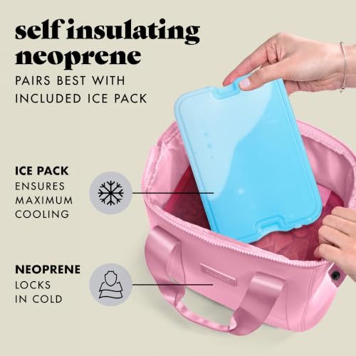 Fit & Fresh Remi Neoprene Lunch Bag for Women w/Ice Pack & Containers - color: Pink, size: One Size