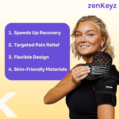 ZENKEYZ Reusable Gel Shoulder Ice Pack - 8x10 in, Black