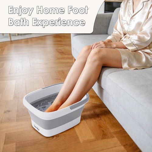 Beinilai Collapsible Foot Bath Basin for Soaking Feet, Foot Soak Tub-Gery - color: Gray, size: 1 Pack