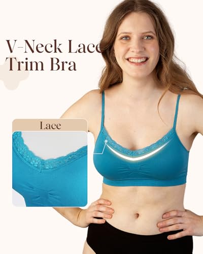 Coobie Lace V-Neck Bra for Women - color: Island Blue, size: One Size