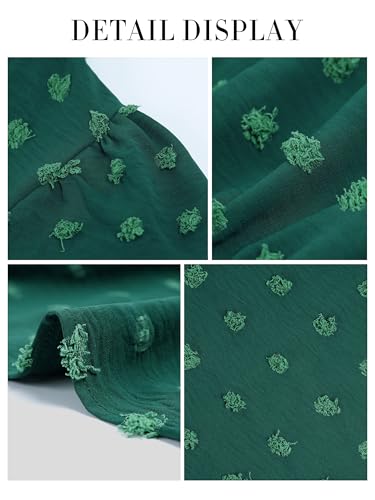 MASCOMODA Womens Summer Swiss Dot Maxi Dresses Wrap Boho Floral Long Dress - color: Dark Green, size: X-Large