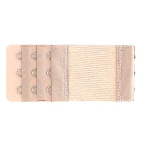 SAMGU Women's Bra Extenders 2 Hook / 3 Hook Comfortable Stretchy Bra Extension Strap - color: Beige, 3 Hook Bra Extenders 1/2 Inch Spacing