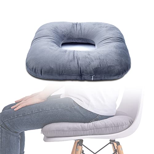 Hshbxd Donut Pillow, Tailbone Cushion for Wheelchair, Office and Travel - color: New Grey