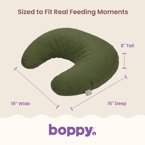 Boppy Nursing Pillow, Luxe Ergonomic Breastfeeding & Baby Feeding Support - color: Luxe - Quilted Moss