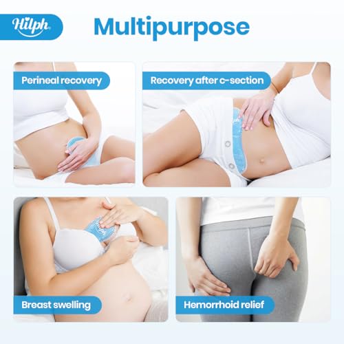 Hilph Perineal Ice Packs for Postpartum Hemorrhoid Pain Relief, Blue - style: B- 24PCS Disposable Sleeves + 2 Ice Pads