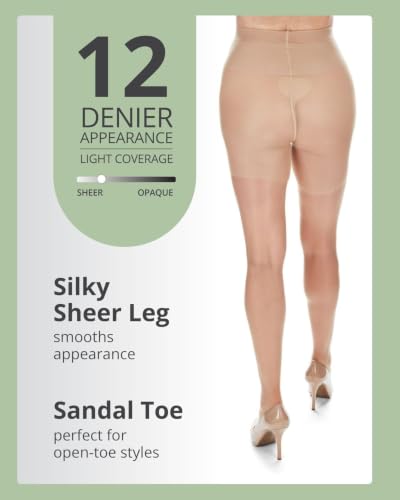 MeMoi Maternity Sheer Pantyhose for Women, 12 Denier Pregnancy Hosiery - color: Nude, size: Medium-Large