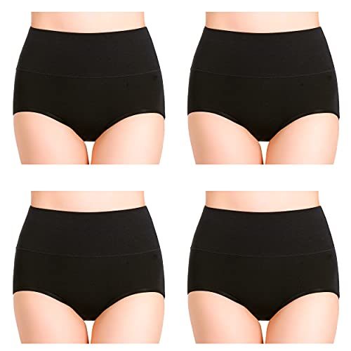 Cotton Panties High Waisted C Section Recovery Postpartum Soft Full Coverage Underwear for Women(7 Pack) - color: Black, size: XX-Large