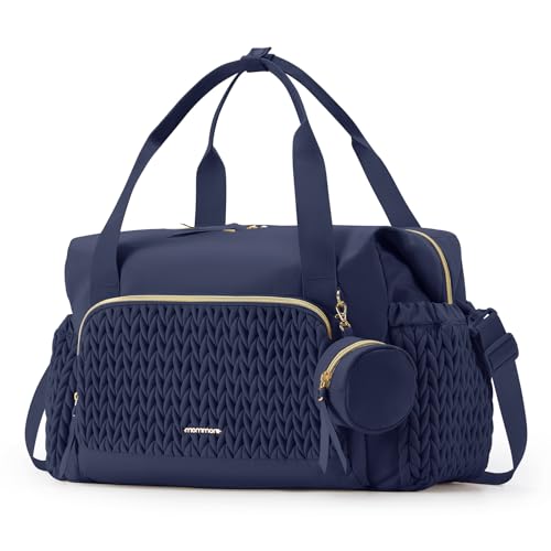 mommore Diaper Bag Tote Large Travel Baby Bag with Pacifier Case - color: Navy Blue