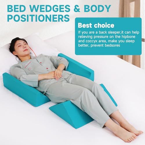 Fanwer Bed Wedges & Body Positioners (3 in 1) for Elderly,19.69",Green - color: Green