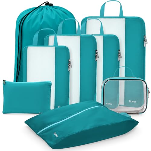 Gonex Compression Packing Cubes for Travel, Mesh Bags Luggage Organizers
