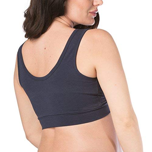 Fishers Finery Womens Wireless Maternity Nursing Bra; Nursing Pad Set Option - color: Navy, size: X-Small