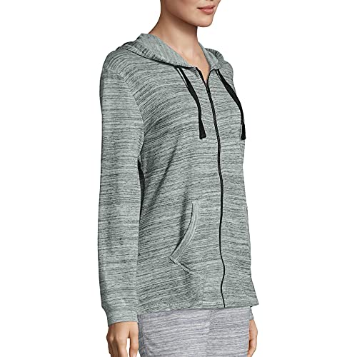 Hanes womens French Terry Zip Hoodie - color: Ebony Spacedye, size: Medium