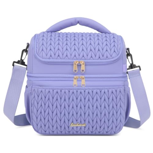 Breastmilk Cooler Bag, 12L Double Deck with Detachable Divider - color: Purple
