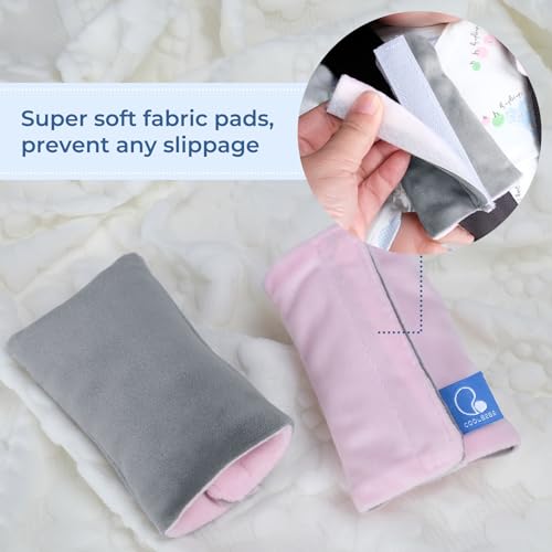 COOLBEBE Car Seat Straps Shoulder Pads for Baby Kids - color: Grey/Pink, size: Small (Pack of 1)