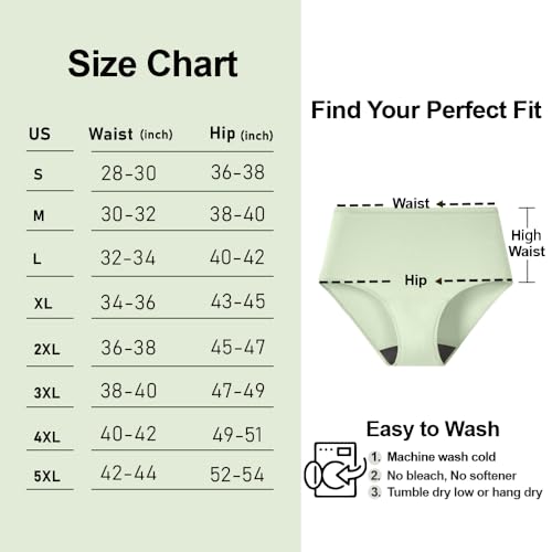 BATTEWA Incontinence Underwear for Women Leakproof Bladder Control Briefs - color: Black-beige, size: XX-Large