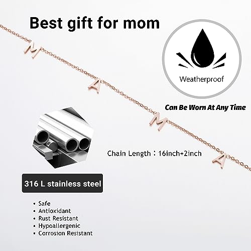 SKQIR Mama Necklaces for Women with Message Card - color: Rose Gold MAMA