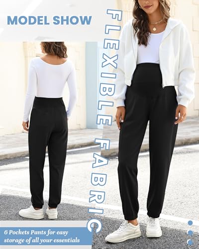 Women's Maternity Scrub Pants Pregnancy Scrub - color: Black, size: Small