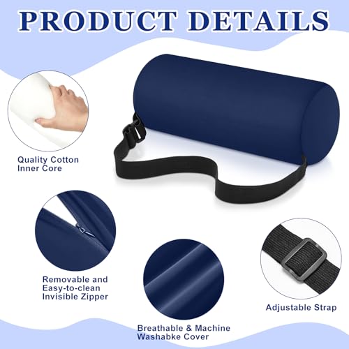 Wenqik 2 Pcs Lumbar Roll Support Pillow, Low Back Office Cushion, Blue - color: Blue